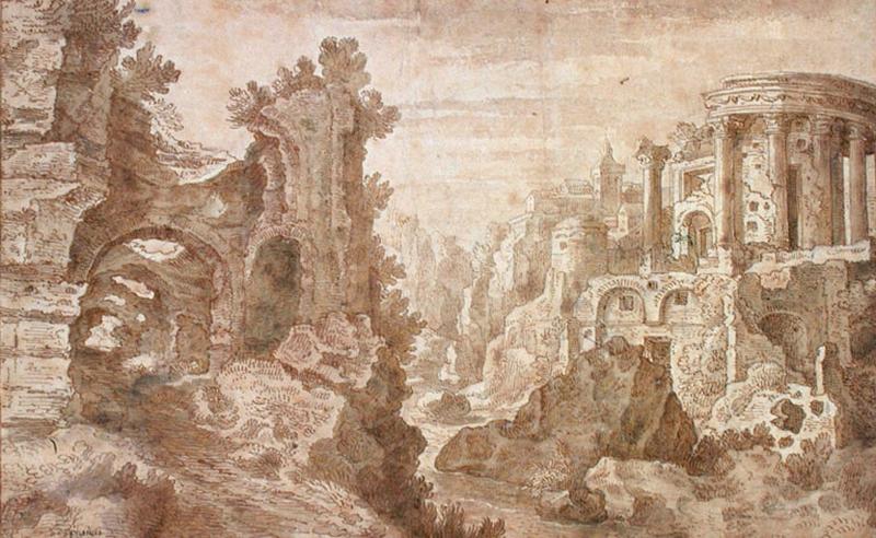 Le Temple de la Sibylle à Tivoli, Pieter Stevens