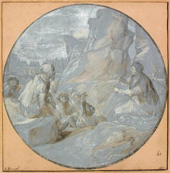 Prêche dans la montagne, Jan I Brueghel, 1er quart 17e siècle