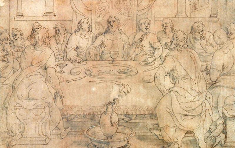 Jésus et ses disciples faisant la Pâques, Pieter I de Jode, 1ère moitié 17e siècle