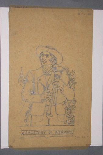 A Constant d'Mornay joueur de cornemuse (Titre factice), Jean Eugène Baffier, 4e quart 19e siècle, 1er quart 20e siècle