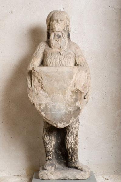 Homme sauvage tenant un écu (Sur le petit registre du catalogue ancien par matière : 'Esaü portant un écusson')_0