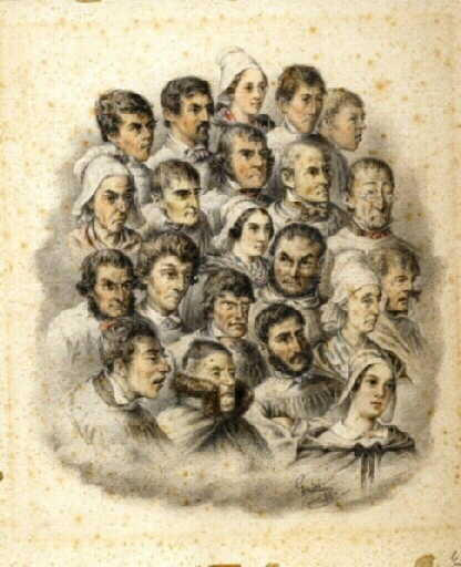 Paysans de l'Indre - Dessins de coiffures diverses (Titre d'usage)_0