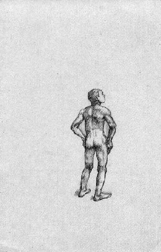 Homme vu de dos, les mains sur les hanches (Titre factice), Jean Eugène Baffier, 4e quart 19e siècle, 1er quart 20e siècle