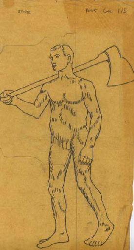 Homme nu de 3/4 marchant à droite (Titre factice), Jean Eugène Baffier, 4e quart 19e siècle, 1er quart 20e siècle