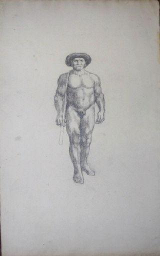 Homme debout de face (Titre factice), Jean Eugène Baffier, 4e quart 19e siècle, 1er quart 20e siècle
