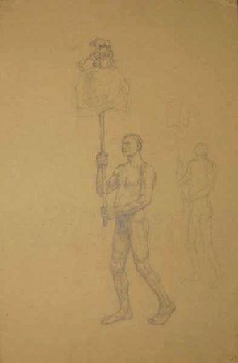 Homme nu marchant à gauche, Jean Eugène Baffier, 4e quart 19e siècle, 1er quart 20e siècle