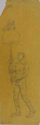 Homme nu marchant à gauche (Titre factice), Jean Eugène Baffier, 4e quart 19e siècle, 1er quart 20e siècle