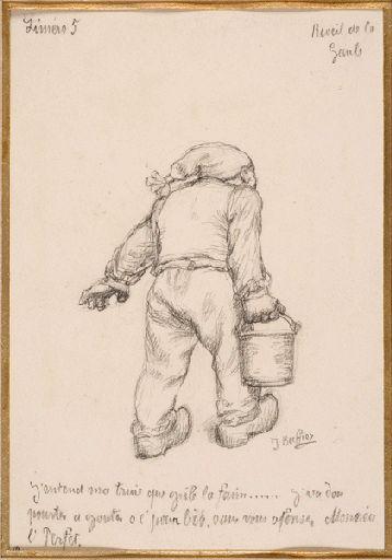 Lettres d'un vieux païsan berrichon ; Homme assis de face (Titre factice Première vignette.) ; Homme marchant à droite (Titre factice Deuxième vignette.) ; Truie (Titre factice Troisième vignette.)_1