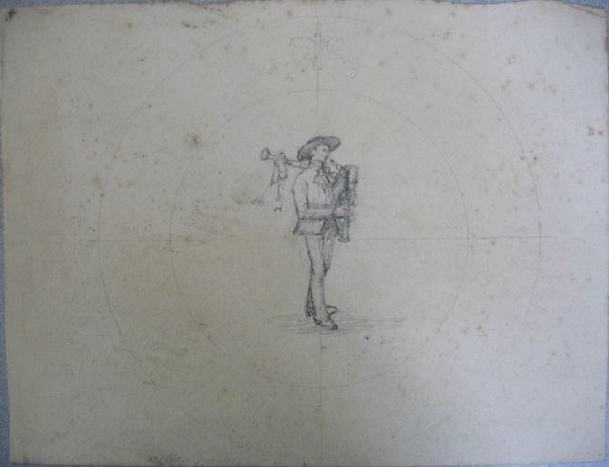 Homme jouant de la cornemuse (Titre factice), Jean Eugène Baffier, 4e quart 19e siècle, 1er quart 20e siècle