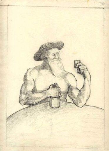 Homme vu de face à mi-corps (Titre factice), Jean Eugène Baffier, 4e quart 19e siècle, 1er quart 20e siècle