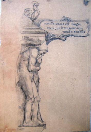 Etude de cheminée (Titre factice), Jean Eugène Baffier, 4e quart 19e siècle, 1er quart 20e siècle