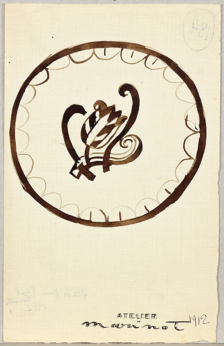 Etude pour plat émaillé, Maurice Marinot, 1912