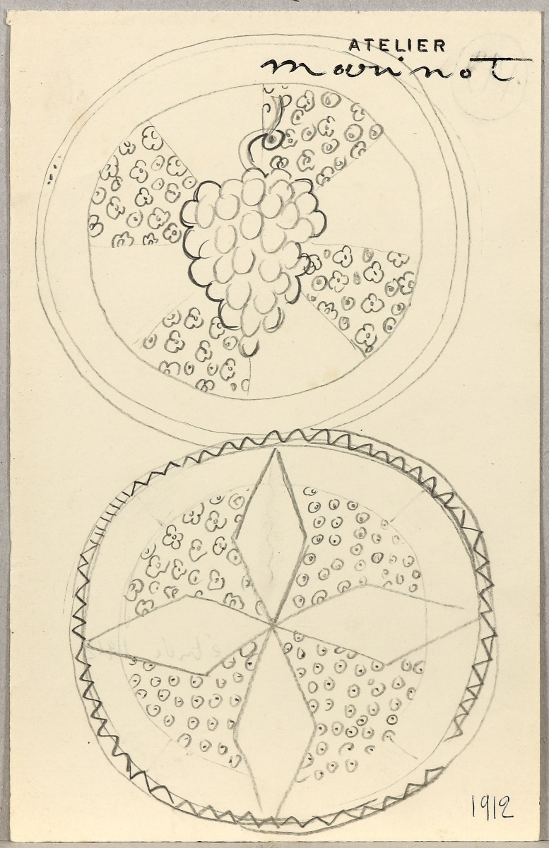 Etude de plat émaillé, Maurice Marinot, 1912