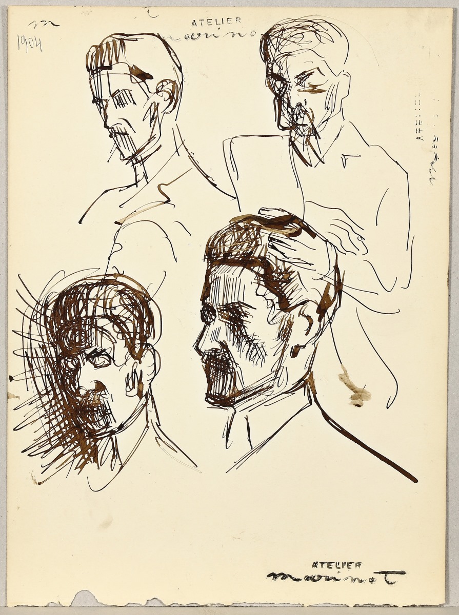 Etude têtes d'hommes, Maurice Marinot, 1904