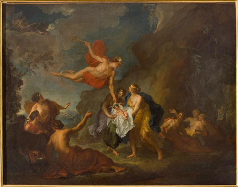 Bacchus confié par Mercure aux Nymphes, Hyacinthe Collin de Vermont, 1725