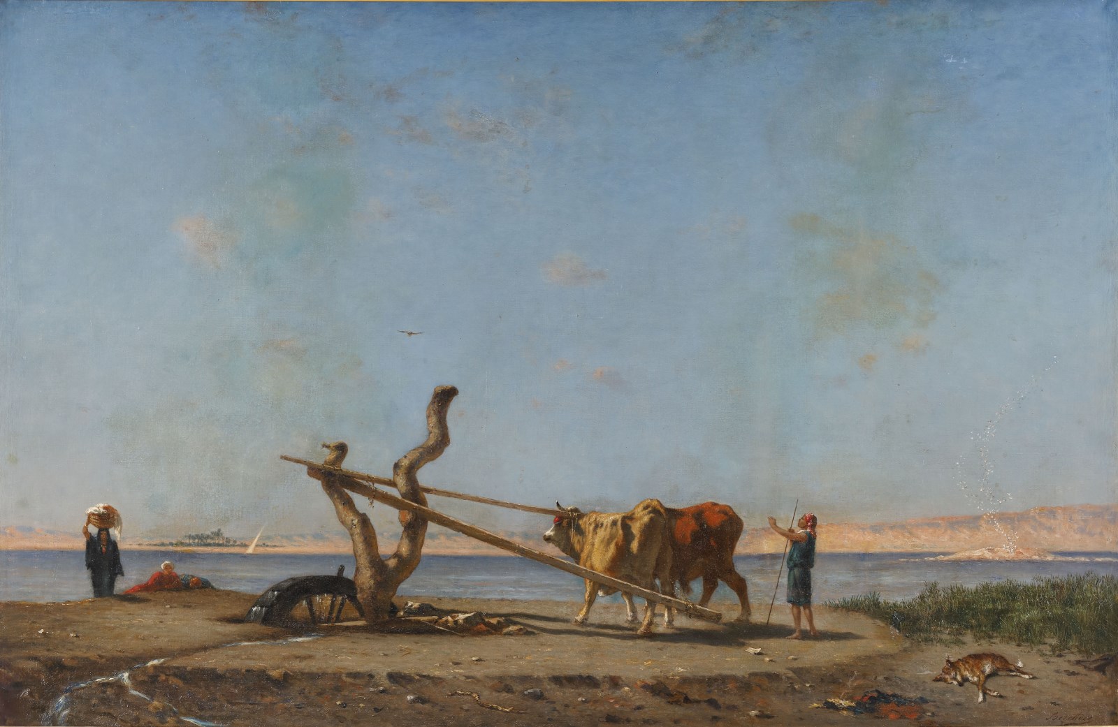 Sakieh sur les bords du Nil, Narcisse Berchère, 1865