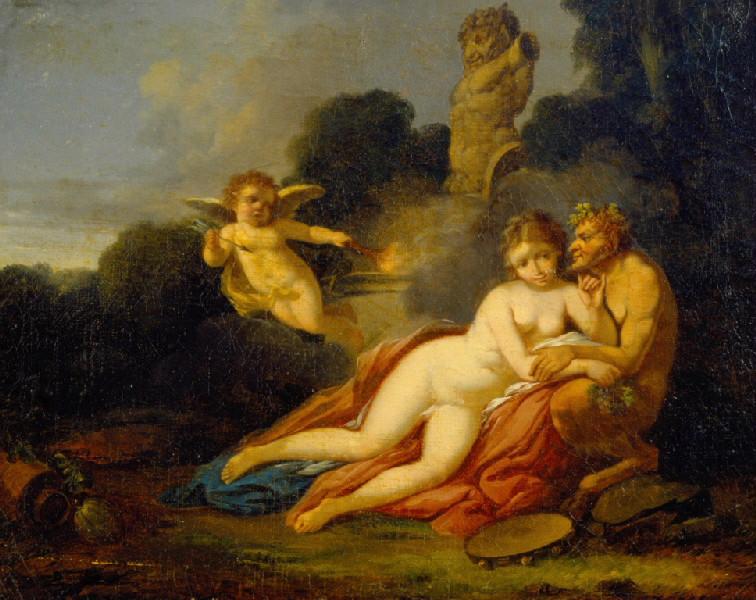 Nymphe, satyre et amour, Jean-Baptiste Mallet, 4e quart 18e siècle