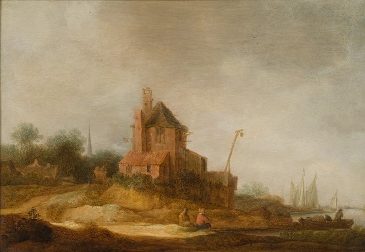 Paysage, bord de rivière, Frans De Hulst, 17e siècle