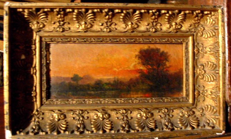 Paysage, soleil couchant, Arthur-Henri Boisgontier, 19e siècle