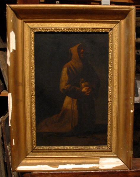 Un moine en prière, Alexandre Marie Colin, 19e siècle