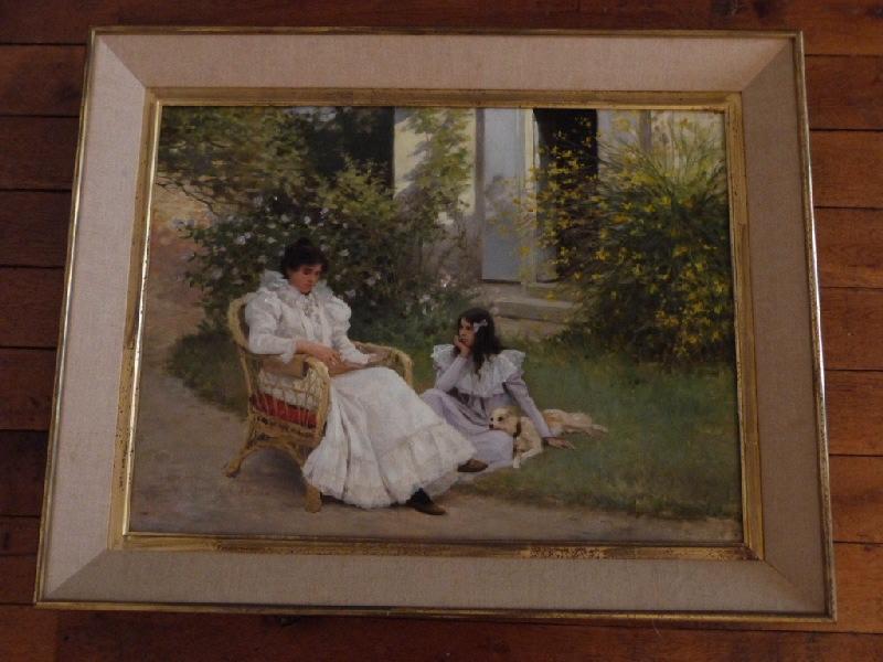 Mère et fille dans un jardin breton_0