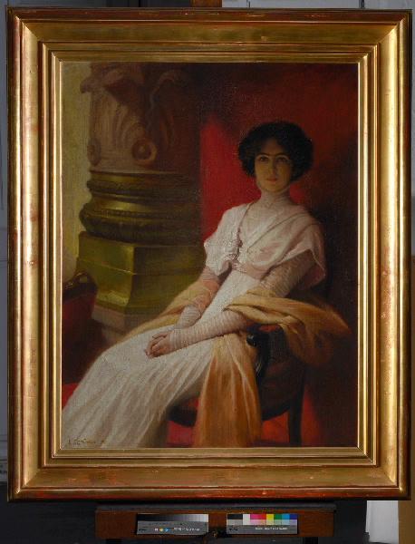 Simone Debat-Ponsan dans sa loge à l'Opéra, Édouard Debat-Ponsan, 1908