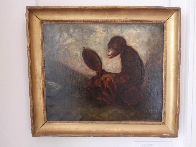 Singe au miroir, Alexandre-Gabriel Decamps, 1ère moitié 19e siècle