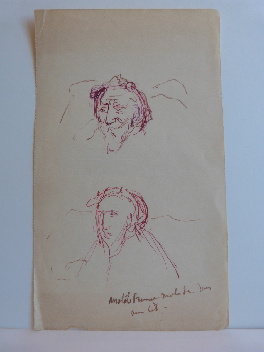 Deux études du portrait d'Anatole France, François Sicard, 20e siècle