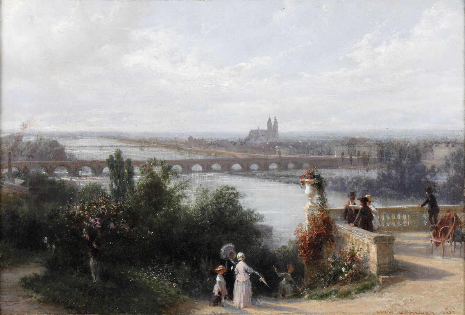 Vue de Tours, Karl Girardet, 1ère moitié 19e siècle