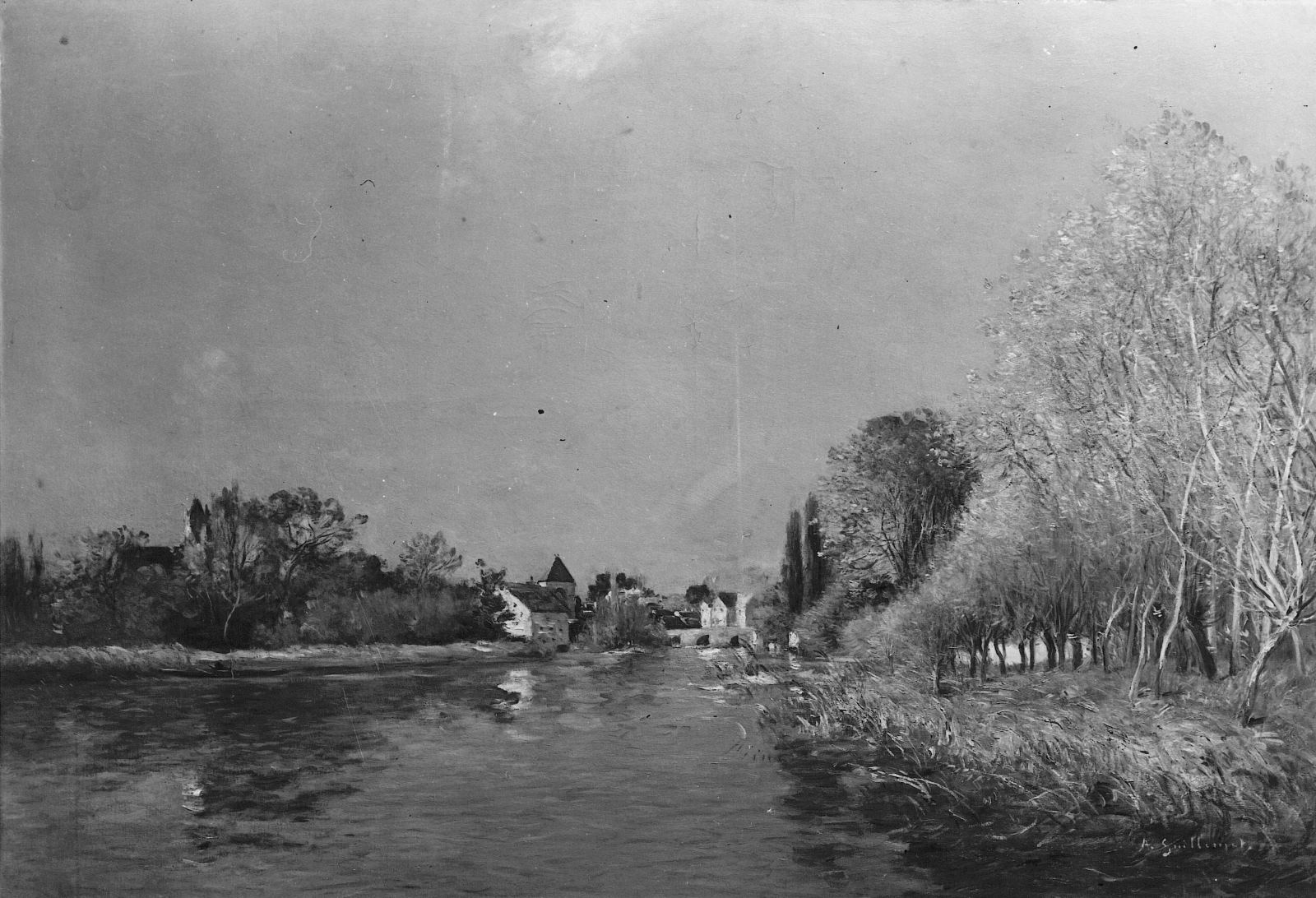 Les Bords du Loing à Moret, Jean-Baptiste Antoine Guillemet, 4e quart 19e siècle