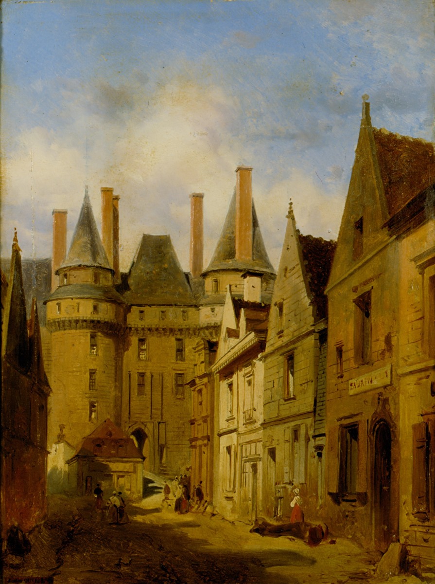 Vue de Langeais, Pierre Justin Ouvrie, 19e siècle