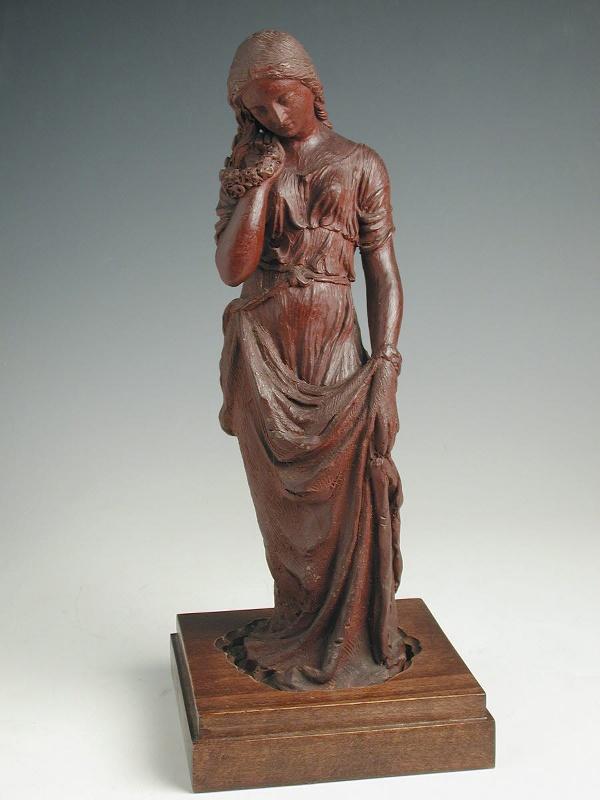 Jeune fille debout tenant une couronne (Fiammetta), Henry de Triqueti, 1839