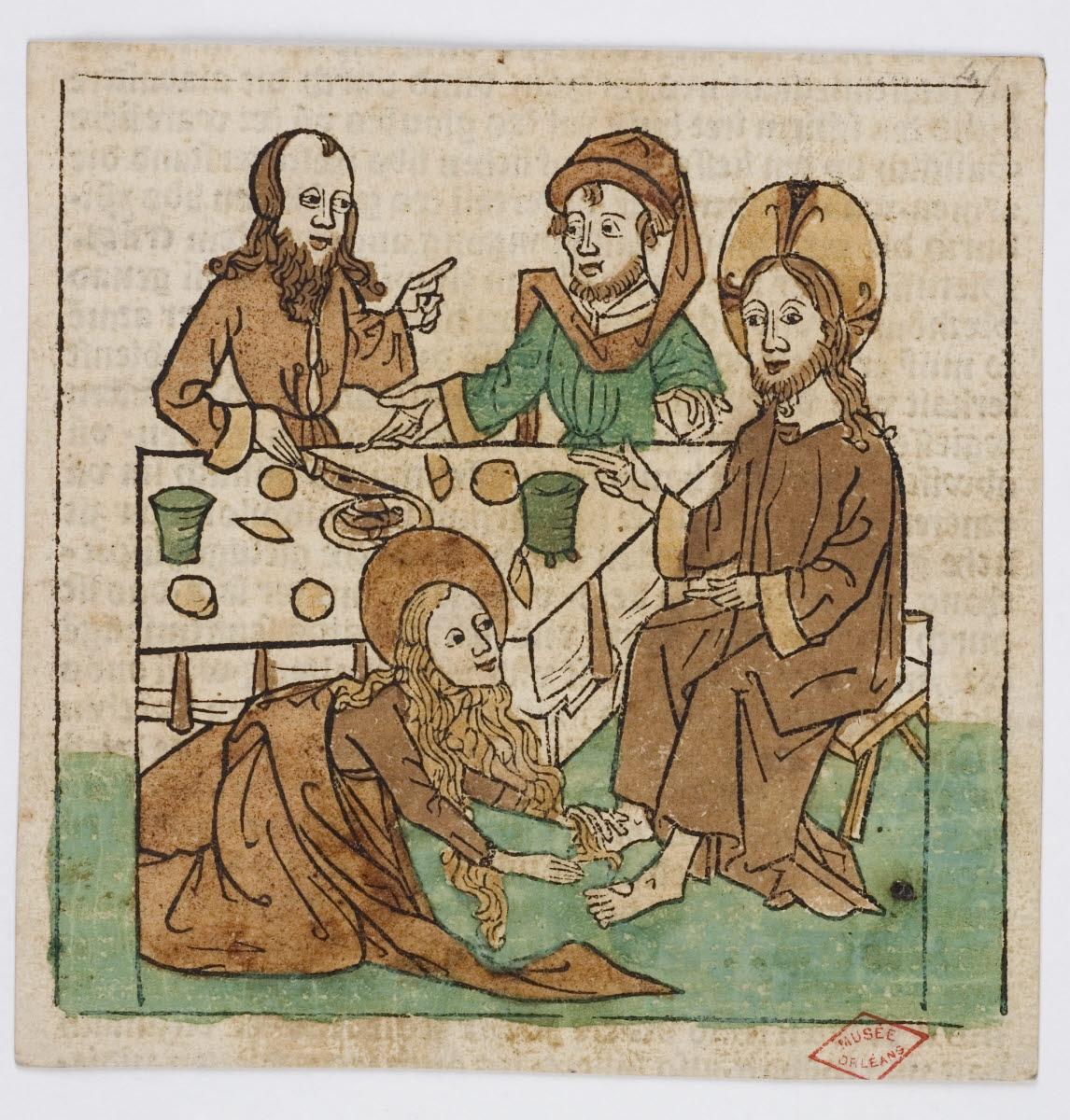 Marie-Madeleine lavant les pieds du Christ, Johann Zainer, 1475-1499