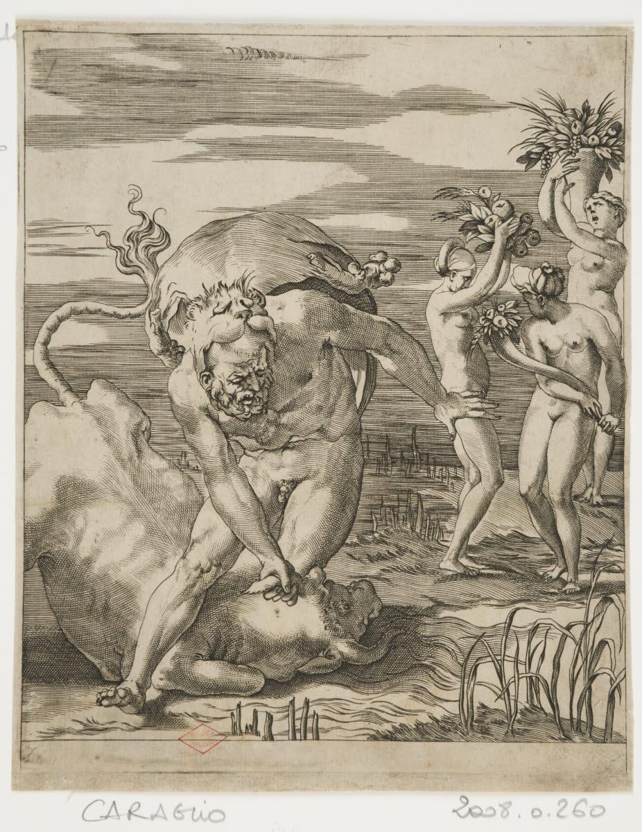 Hercule terrassant le fleuve Achéloüs, Giovanni Jacopo Caraglio, 1500-1524