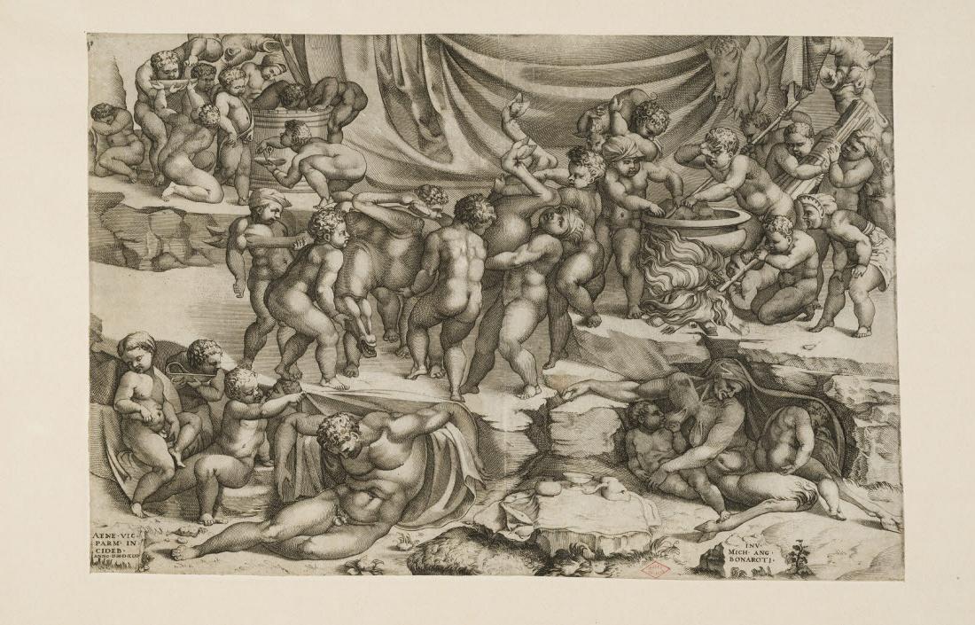 Bacchanale d'enfants, Michelangelo Buonarroti, 1525-1549