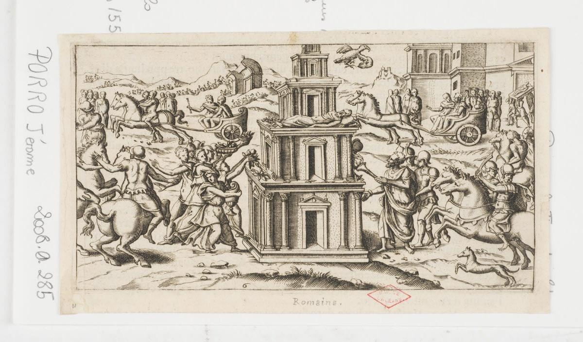 Funérailles d'Auguste, Girolamo Porro, 1550-1574
