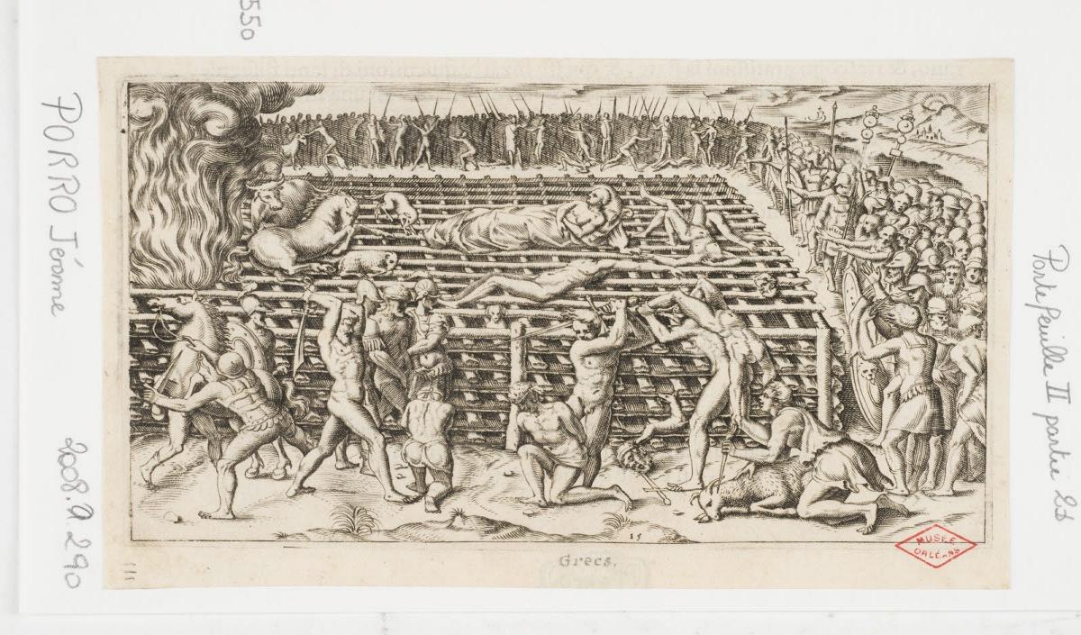 Funérailles de Patrocle, Girolamo Porro, 1550-1574