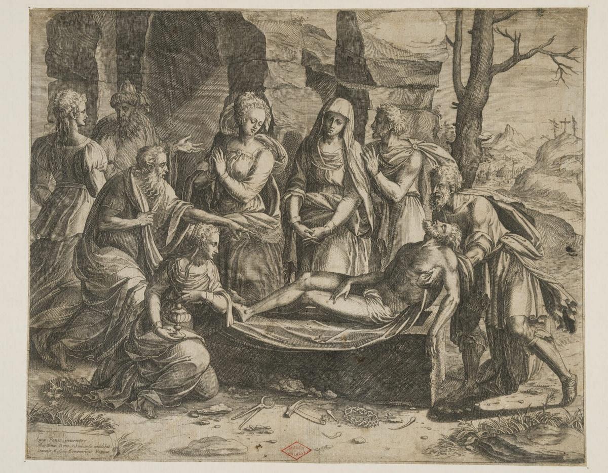 Mise au tombeau, Luca Penni, 1500-1599
