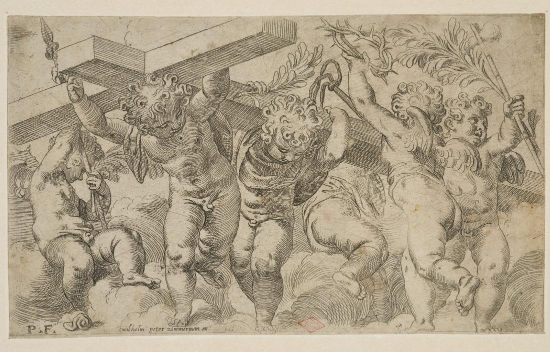 Anges aux instruments de la Passion, Orazio Farinati, 1500-1599