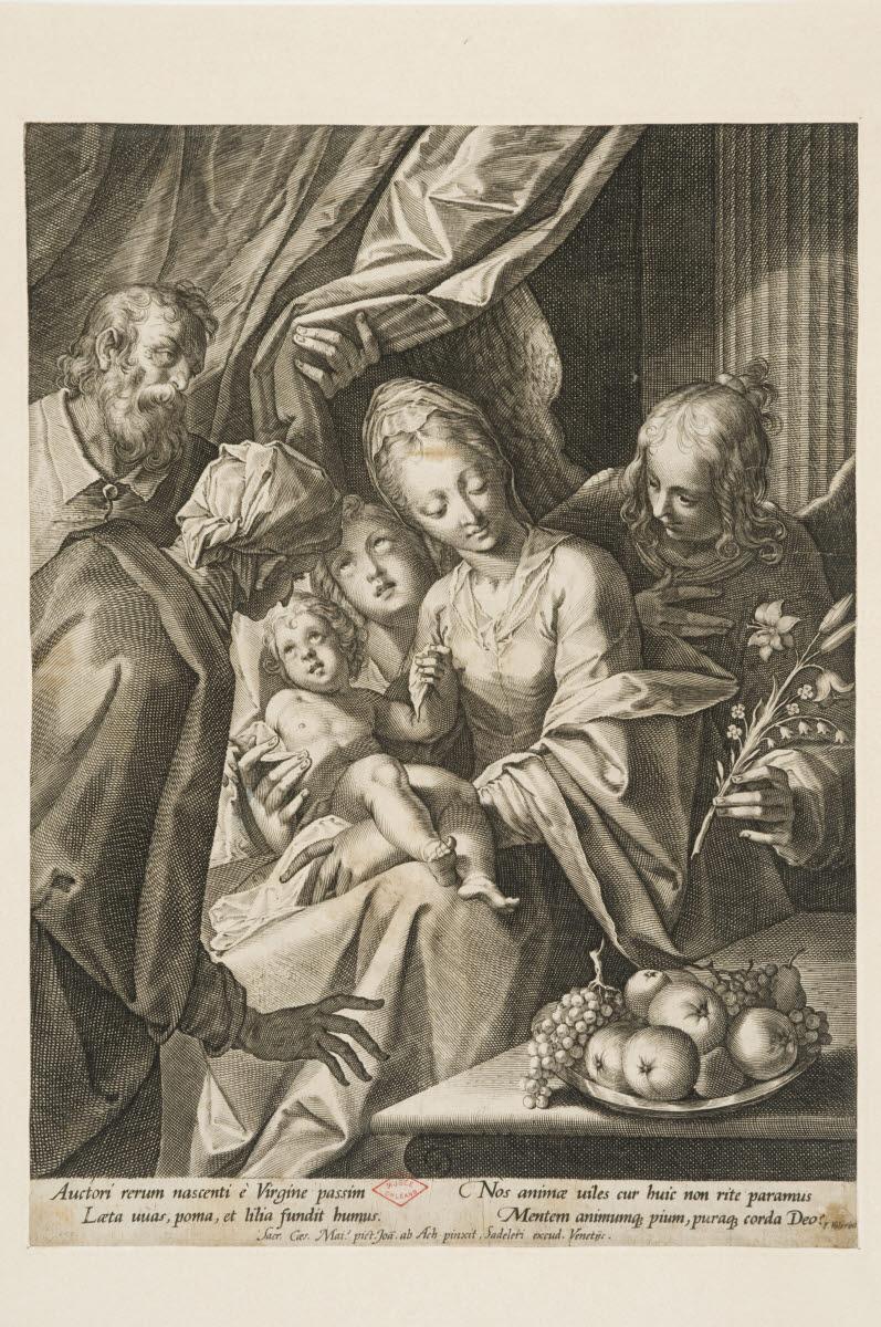 Sainte Famille avec deux anges, Hans von Aachen, 1500-1599