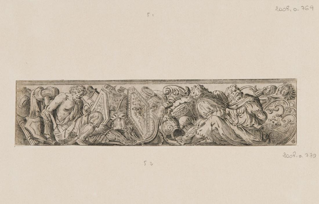 Frise d'ornements aux prisonniers, Polidoro Caldara, 1600-1699