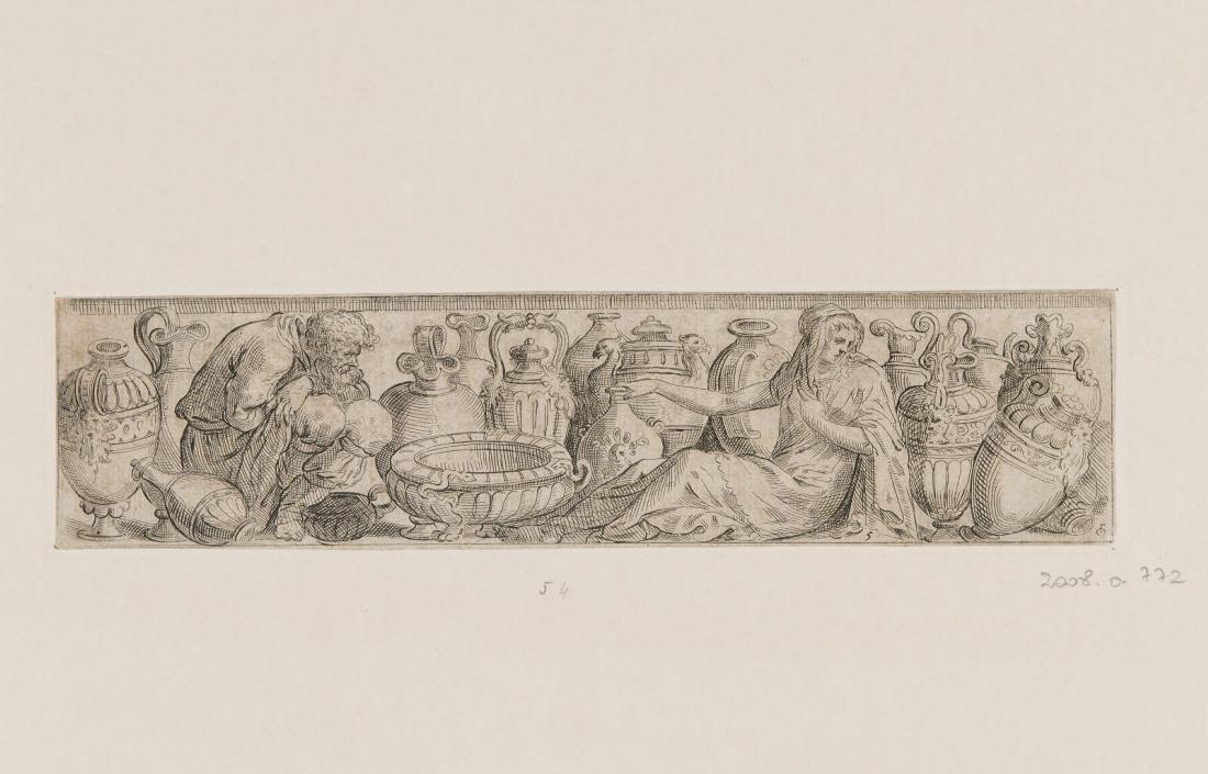 Frise d'ornements aux vases, Polidoro Caldara, 1600 et,1699 et