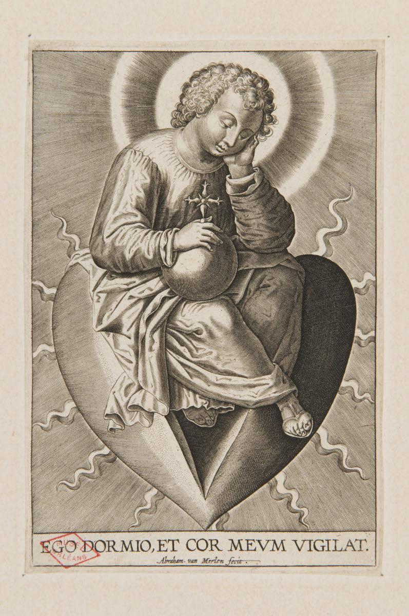 L'Enfant Jésus assis sur un cur rayonnant, Abraham van Merlen, 1600-1699