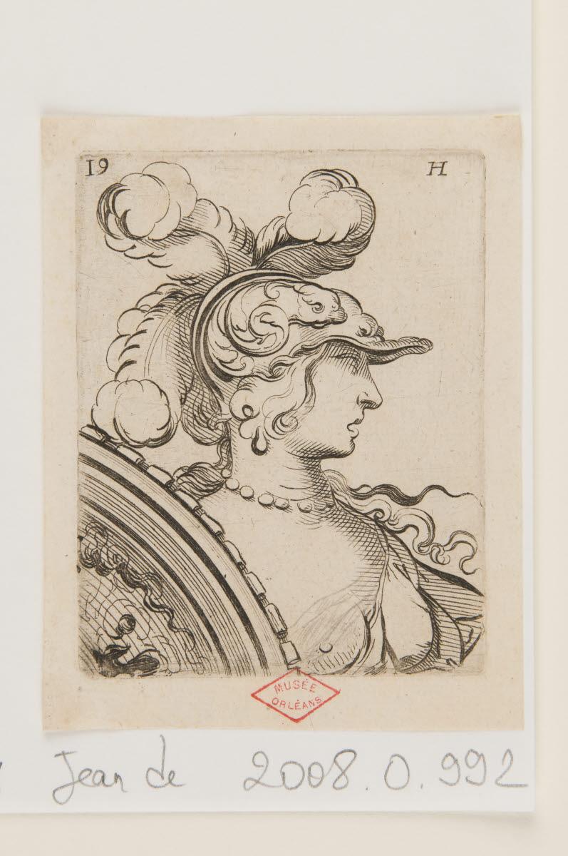 Buste de femme casquée de profil, Jean de Saint-Igny, 1600-1699