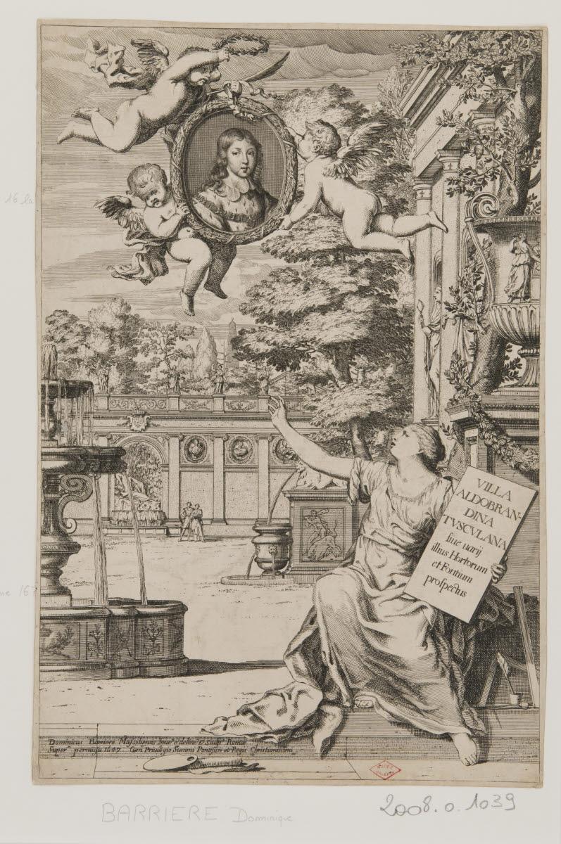 Frontispice de la villa Aldobrandini, Dominique Barriere, 1625-1649