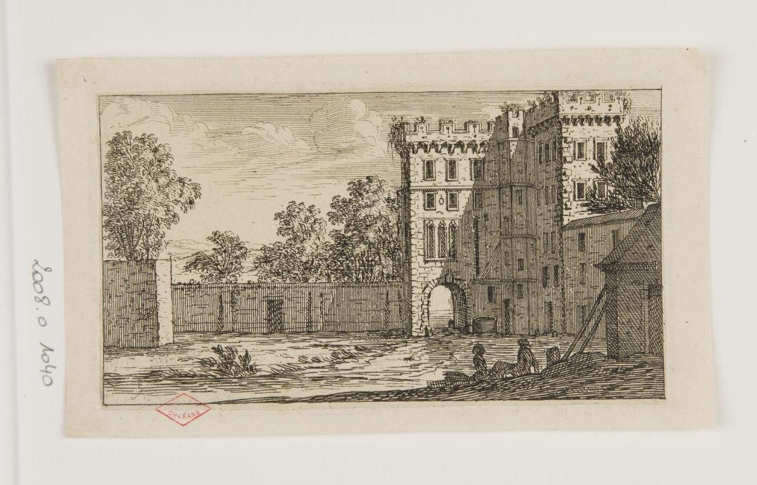 Cour d'un château entourée d'arbres, Israël (1590?-1661) (? Henriet, 1600-1699
