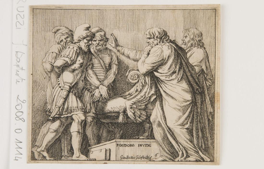 Deux sénateurs romains parlant à des rois vaincus enchaînés, Polidoro Caldara, 1600 et,1699 et