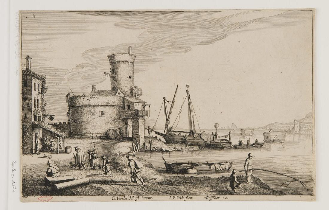 Port de mer avec fortification, Gerard van der Horst, 1600-1699