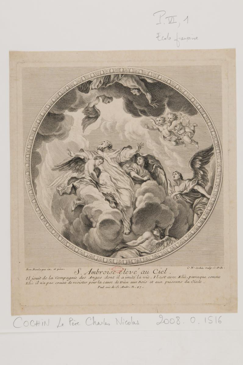 Saint Ambroise enlevé au Ciel, Bon Boullogne, 1700-1799