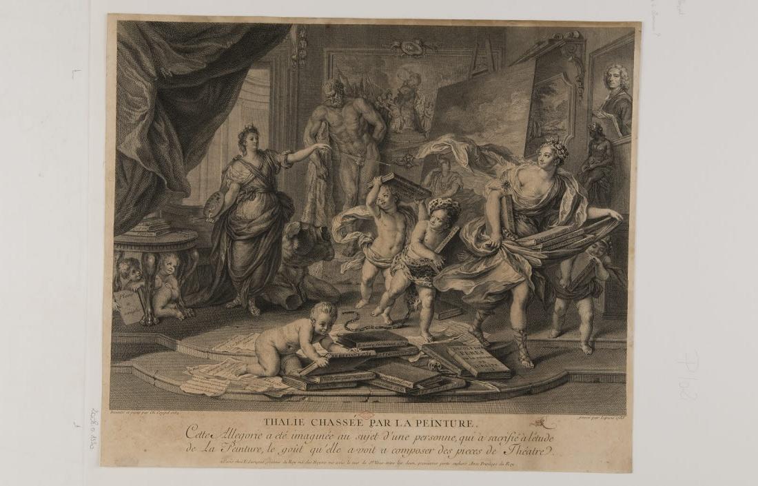 Thalie chassée par la peinture, Charles Antoine Coypel, 1725-1749